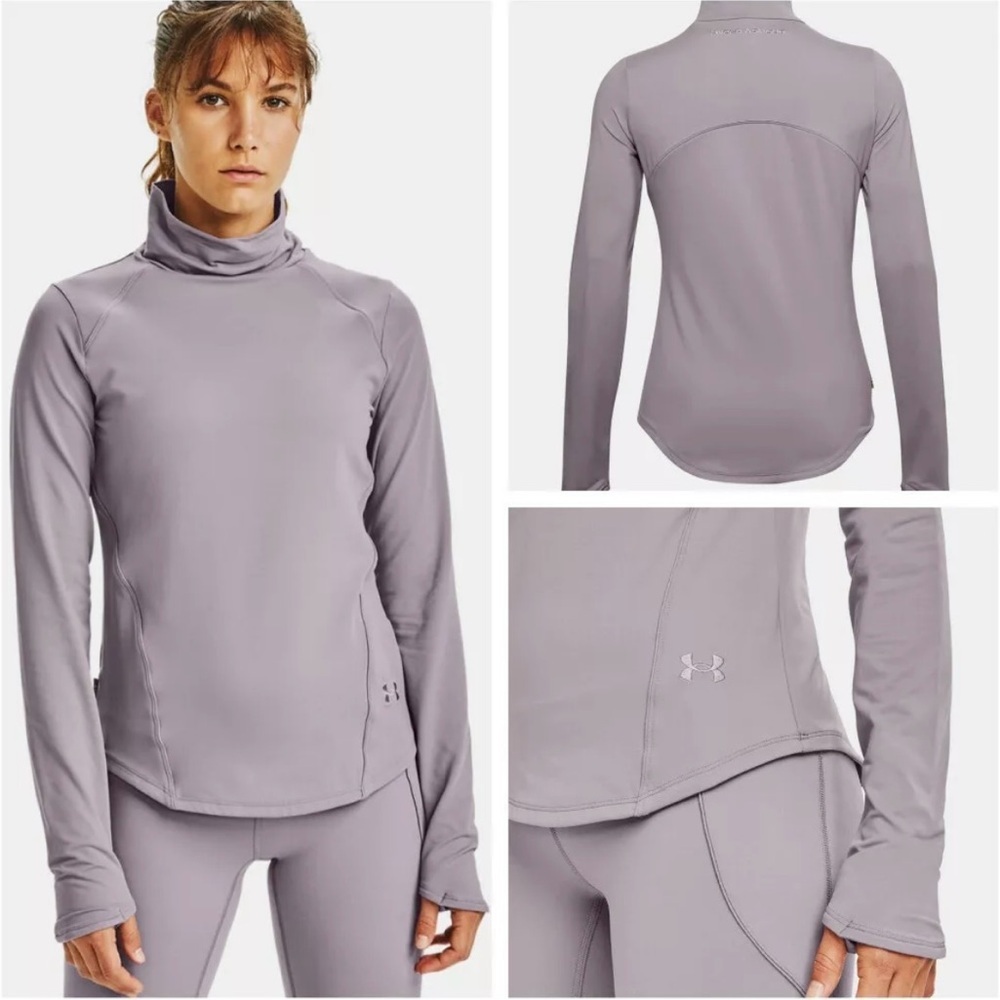 Under Armour Women’s Purple HydraFuse Long Sleeve Shirt High Neck Size Small